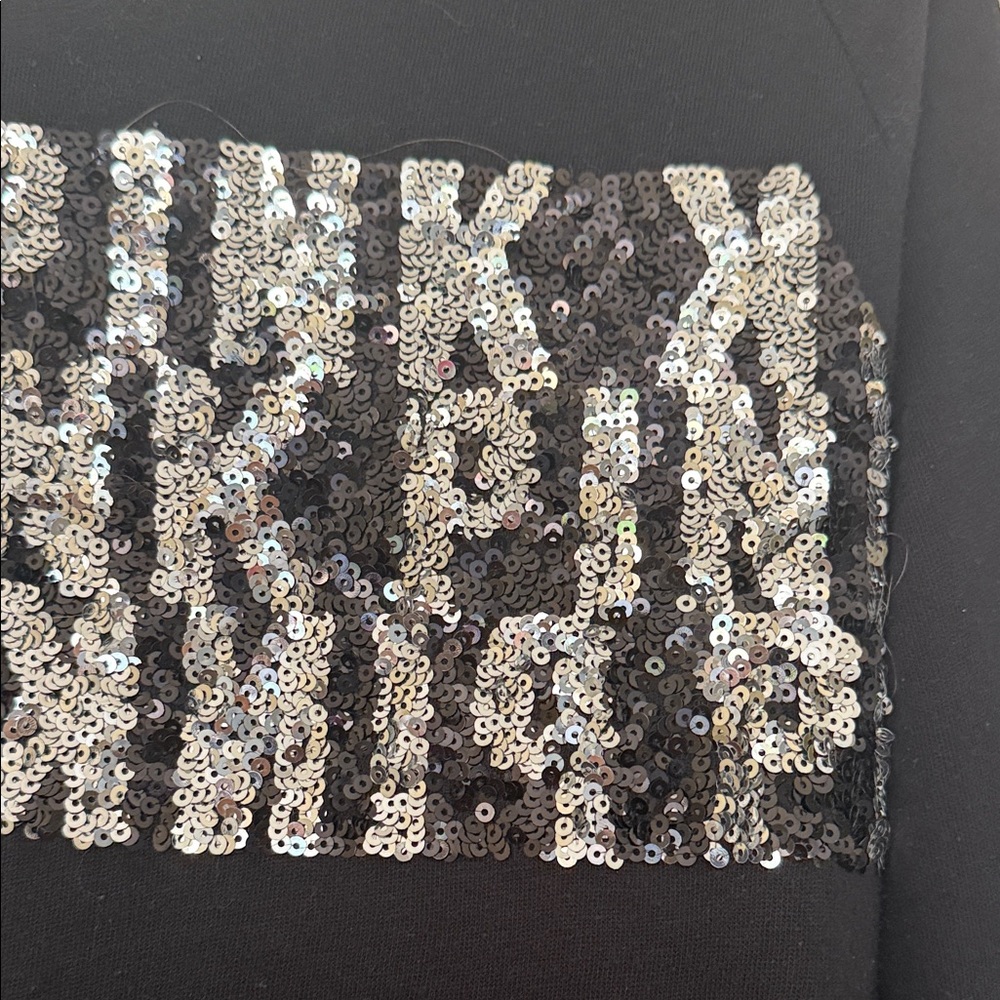 PINK Victoria's Secret Black Top with Silver Sequins - Picture 4 of 6